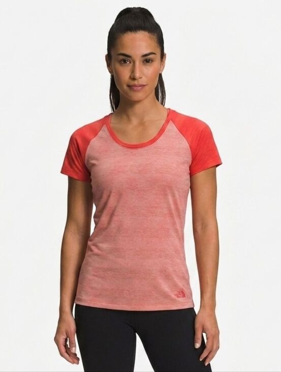 The North Face Tops - The North Face FlashDry XS Peach Raglan Top Cutout Back Athletic